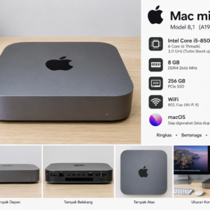 Mini Komputer Apple Mac Mini 8,1 A1993 i5-8500B 8GB 256SSD WiFi